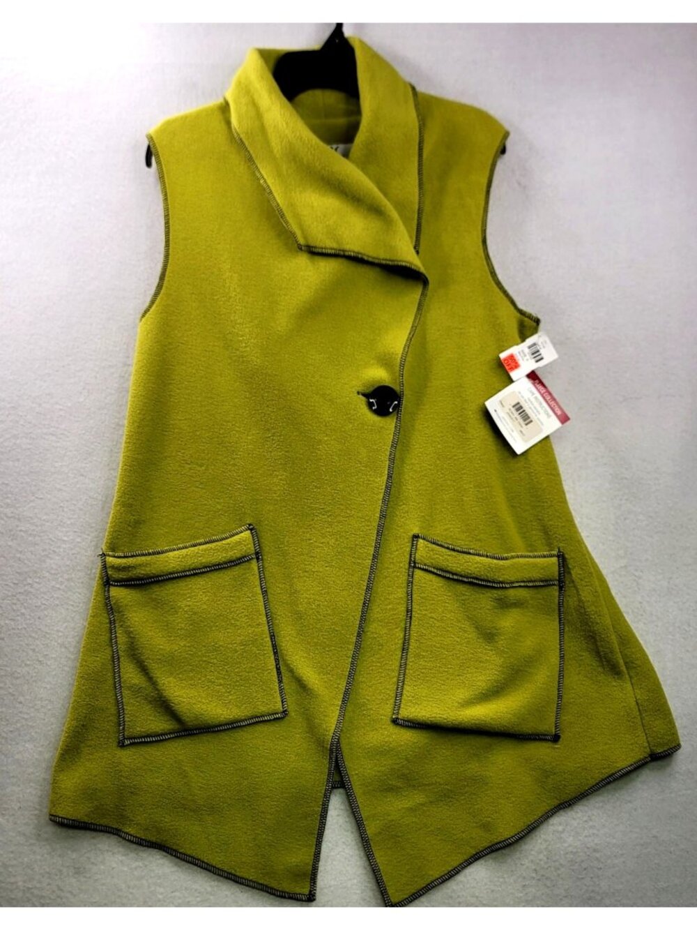 Janska Robin Sleeveless Oversized Fleece Vest Sze S Citron Asymmetrical Outdoor